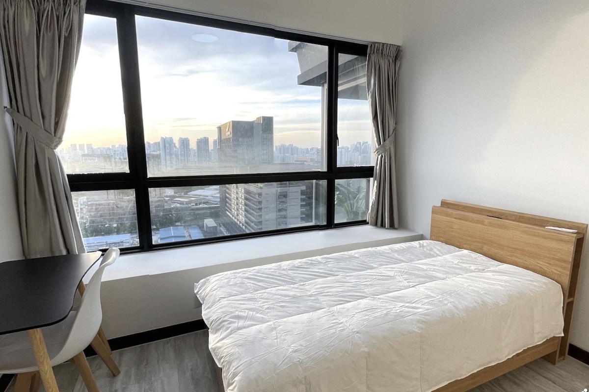 Master bedroom with premium finishes and unblocked city views